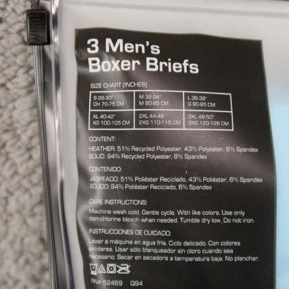 Athletic Works Men's Performance Boxer Briefs 3-Pack Size S Black Gray Blue - Picture 8 of 8